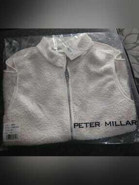 Peter Millar Women's Cream Sherpa Zip-Up Vest